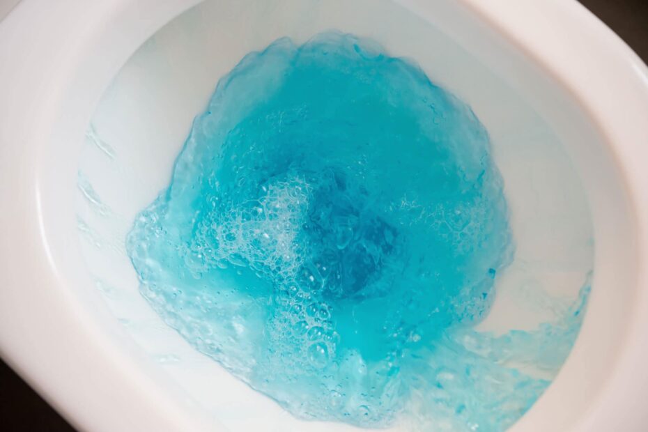 blue toilet water